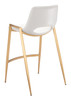 Desi White & Gold (Set of 2) Steel and Polyurethane Counter Stool