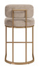 Velar Beige & Bronze (Set of 2) Steel and Polyurethane Counter Stool