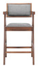 Delhi Gray & Walnut (Set of 2) Rubberwood and Polyester Counter Stool