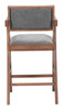 Delhi Gray & Walnut (Set of 2) Rubberwood and Polyester Counter Stool