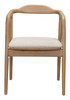 Hosoi Beige Rubberwood and Polyester Dining Chair