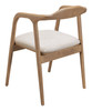 Hosoi Beige Rubberwood and Polyester Dining Chair