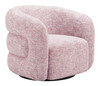 Refine Pink Tweed Steel and Polyester Swivel Chair