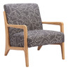 Runa Gray & Natural Rubberwood and Polyester Accent Chair