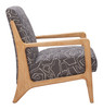 Runa Gray & Natural Rubberwood and Polyester Accent Chair