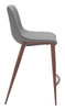 Magnus Slate Gray & Walnut (Set of 2) Steel and Polyurethane Counter Stool