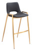 Desi Black & Gold (Set of 2) Steel and Polyurethane Barstool