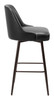 Keppel Black & Bronze Steel and Polyurethane Swivel Barstool