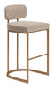 Velar Beige & Bronze (Set of 2) Steel and Polyurethane Barstool