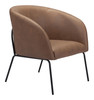 Quinten Vintage Brown Steel and Polyester Accent Chair