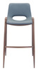 Desi Azure Gray & Walnut (Set of 2) Steel and Polyurethane Barstool