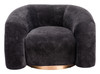Havn Black Stainless Steel and Polyester Accent Chair