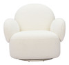 Pilka White Polyester Swivel Chair