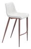 Magnus White & Walnut (Set of 2) Steel and Polyurethane Barstool