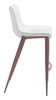 Magnus White & Walnut (Set of 2) Steel and Polyurethane Barstool