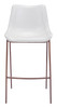 Magnus White & Walnut (Set of 2) Steel and Polyurethane Barstool