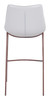 Magnus White & Walnut (Set of 2) Steel and Polyurethane Barstool