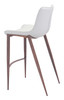 Magnus White & Walnut (Set of 2) Steel and Polyurethane Barstool