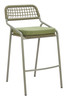 Rio Green (Set of 2) Steel and Olefin Barstool for Outdoor Use