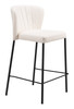 Linz Cream (Set of 2) Steel and Polyurethane Stackable Counter Stool