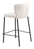 Linz Cream (Set of 2) Steel and Polyurethane Stackable Counter Stool