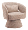 Liva Frosty Brown Polyester Swivel Chair