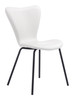 Torlo White (Set of 2) Steel and Polyurethane Stackable Dining Chair