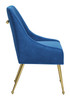 Maxine Navy Blue & Gold Steel and Polyester Dining Chair