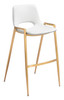 Desi White & Gold (Set of 2) Steel and Polyurethane Barstool