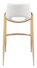 Desi White & Gold (Set of 2) Steel and Polyurethane Barstool