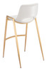 Desi White & Gold (Set of 2) Steel and Polyurethane Barstool