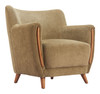 Hako Olive Green Rubberwood and Polyester Accent Chair