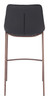 Magnus Black & Walnut (Set of 2) Steel and Polyurethane Barstool
