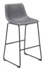 Smart Charcoal (Set of 2) Steel and Polyurethane Barstool
