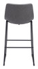 Smart Charcoal (Set of 2) Steel and Polyurethane Barstool