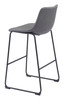 Smart Charcoal (Set of 2) Steel and Polyurethane Barstool