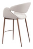 Limay Beige & Walnut Steel and Polyurethane Counter Stool