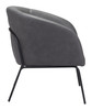 Quinten Vintage Gray Steel and Polyester Accent Chair