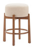 Nade Beige & Walnut (Set of 2) Rubberwood and Polyester Counter Stool