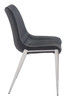 Magnus Black & Silver (Set of 2) Stainless Steel Dining Chair
