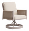 Rivan Beige Aluminum and Polyester Swivel Dining Chair for Outdoor Use