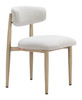Bege White Aluminum and Olefin Dining Chair for Outdoor Use