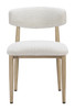 Bege White Aluminum and Olefin Dining Chair for Outdoor Use