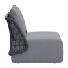 Mekan Gray Aluminum and Olefin Accent Chair for Outdoor Use