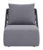 Mekan Gray Aluminum and Olefin Accent Chair for Outdoor Use
