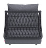 Mekan Gray Aluminum and Olefin Accent Chair for Outdoor Use