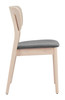 Kellua Gray & Natural (Set of 2) Rubberwood and Polyester Dining Chair