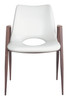 Desi White & Walnut (Set of 2) Steel and Polyurethane Dining Chair