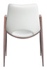 Desi White & Walnut (Set of 2) Steel and Polyurethane Dining Chair