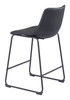 Smart Black (Set of 2) Steel and Polyurethane Counter Stool